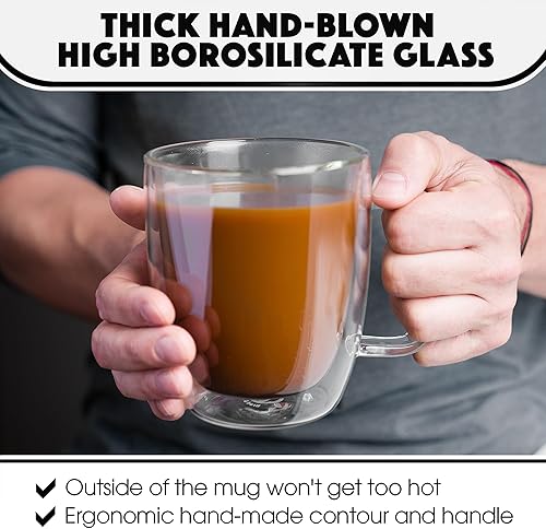 Vista 27 de Brod & Taylor Vasos de vidrio espresso con aislamiento de doble pared (juego de 2, 2 onzas / 2.0 fl oz)