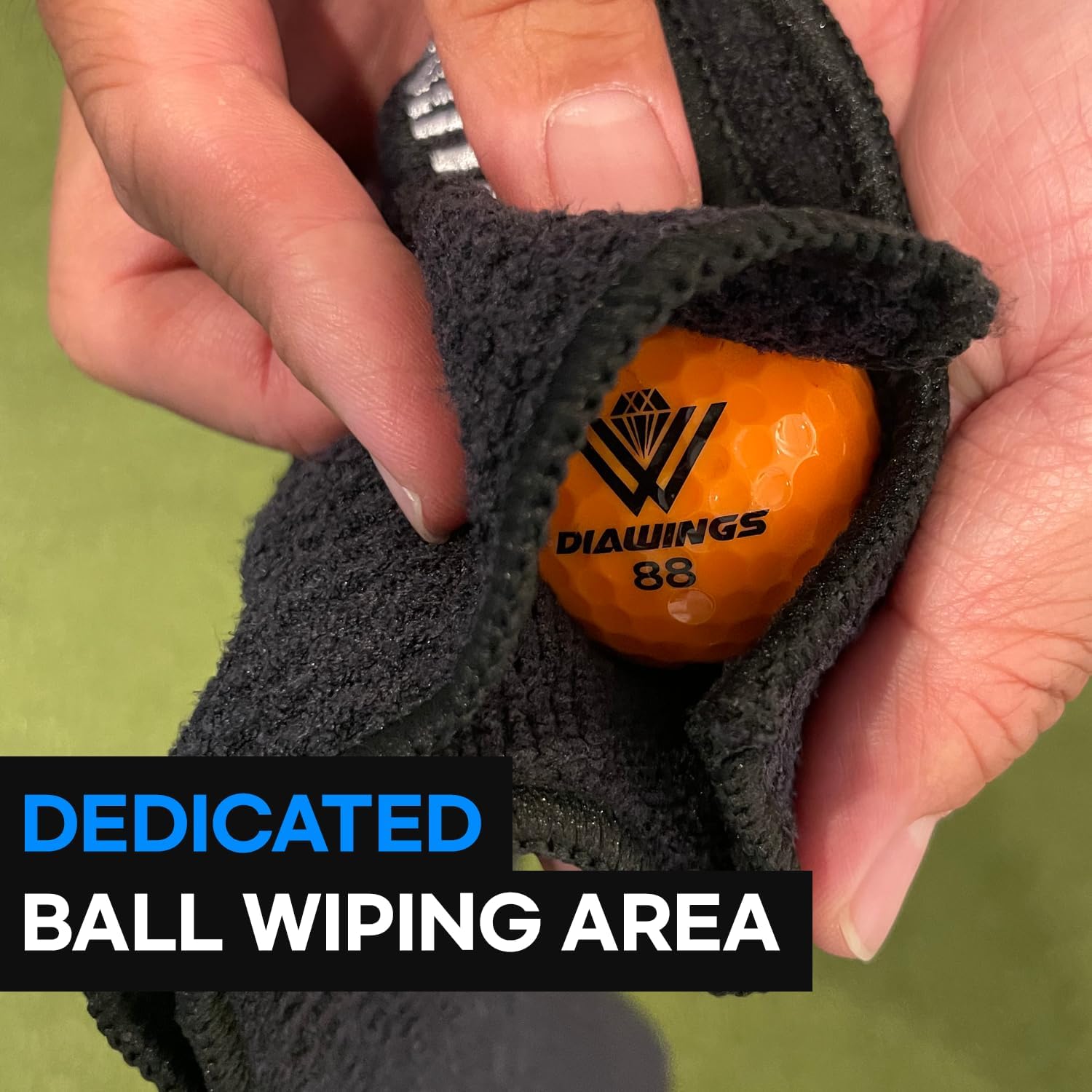 Diawings All in One Golf Towel, 5-in-1 Multi-Functional Golf Towel, with Magnetic Hold, Waffle Weave Microfiber Club & Ball Towel, Retractable Brush, Carabiner Clip – Ultimate Golf Accessory (Black)