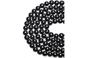 LPBeads 8mm Black Onyx Gemstone Beads for DIY Jewelry