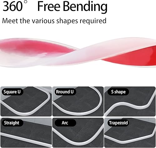 Miniatura 3 de Presa de agua plegable para umbral de ducha, barrera impermeable de silicona autoadhesiva, barrera impermeable para baño y cocina, protector de