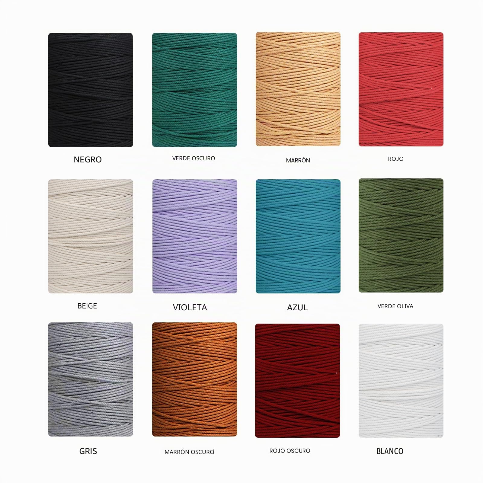 Hilo de macramé de 3 mm x 30 m, 12 unidades de hilo de algodón, cuerda de algodón, hilo de macramé para manualidades, plantas, colgador, decoración bohemia