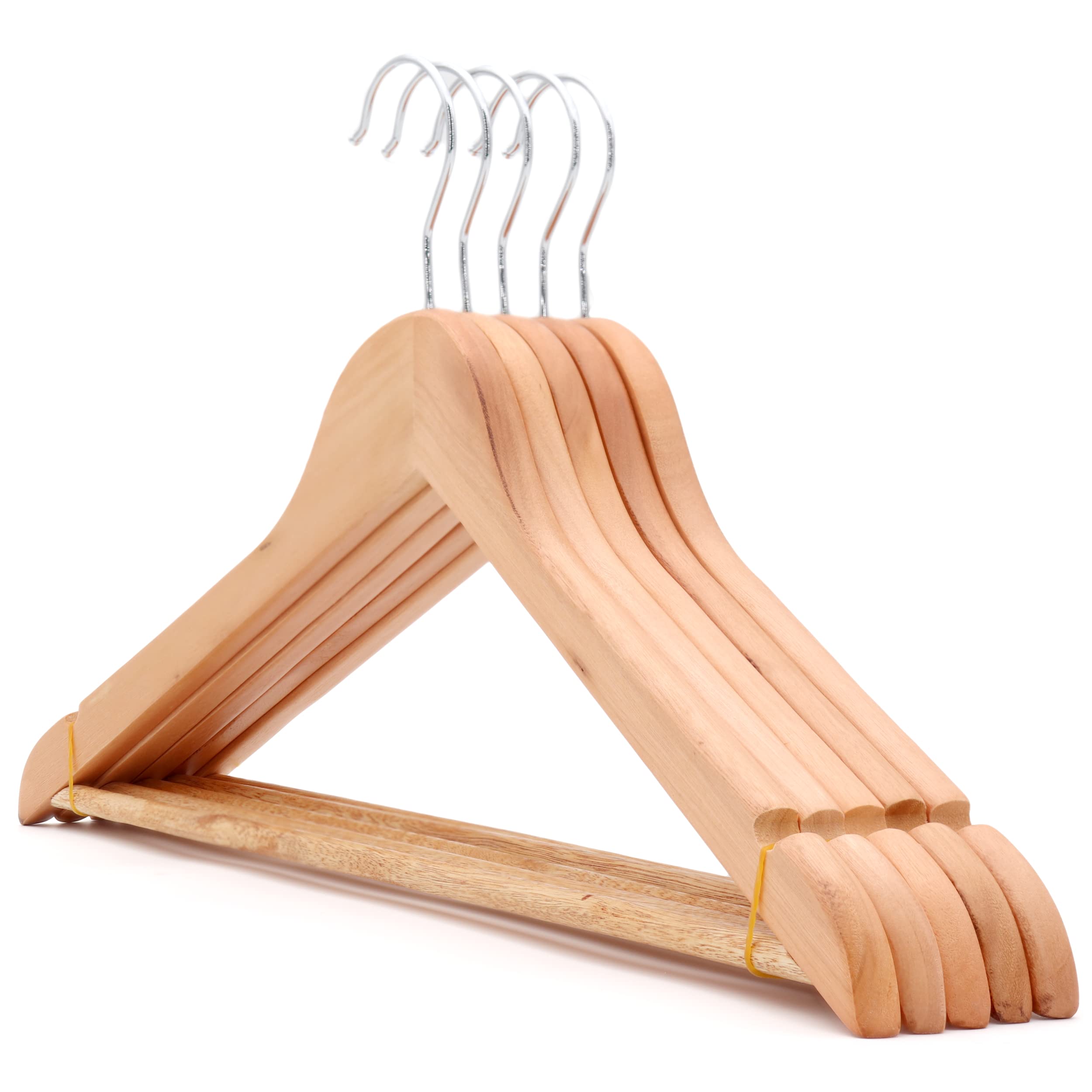 The Hanger Store Women's Suit Hanger 10 Pack Eco Wooden S, Fsc® Sustainable Eucalyptus Wooden Hangers, 44Cm