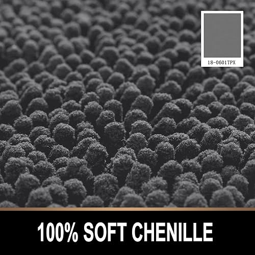 Miniatura 142 de Tapete de baño extra largo de felpilla suave, tapete de microfibra absorbente, lavable a máquina y antideslizante para puerta, baño, habitación