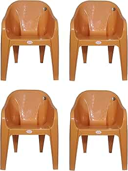 PETALS Plastic Chair for Living Room | Armchairs Set of 4 | Arm Chair for Home, Office, Garden, Drawing Room, Indoor & Outdoor | Capacity Upto 150 Kgs...