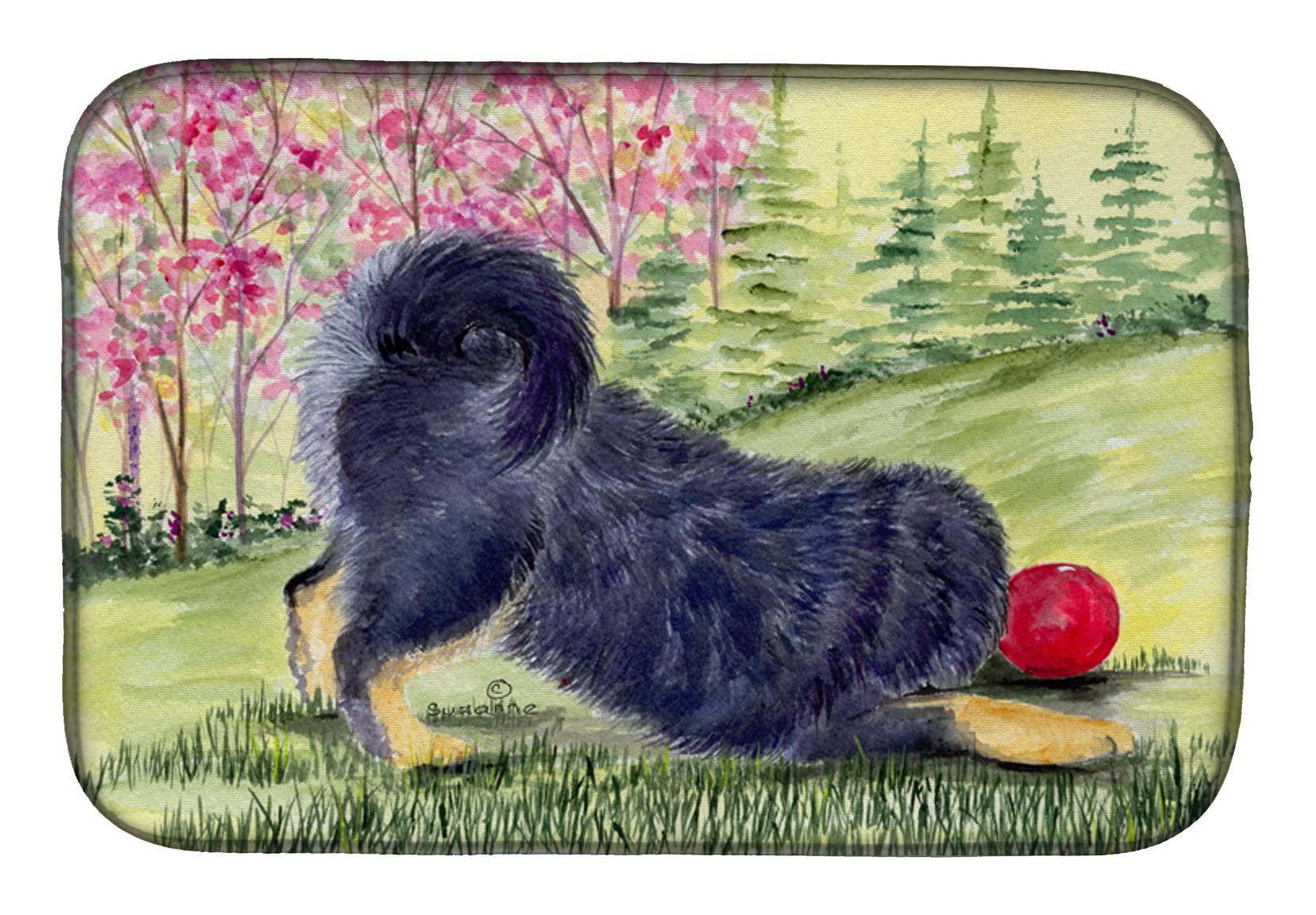 Tapis de séchage vaisselle tibétain Mastiff contre les taches d'eau sur comptoir