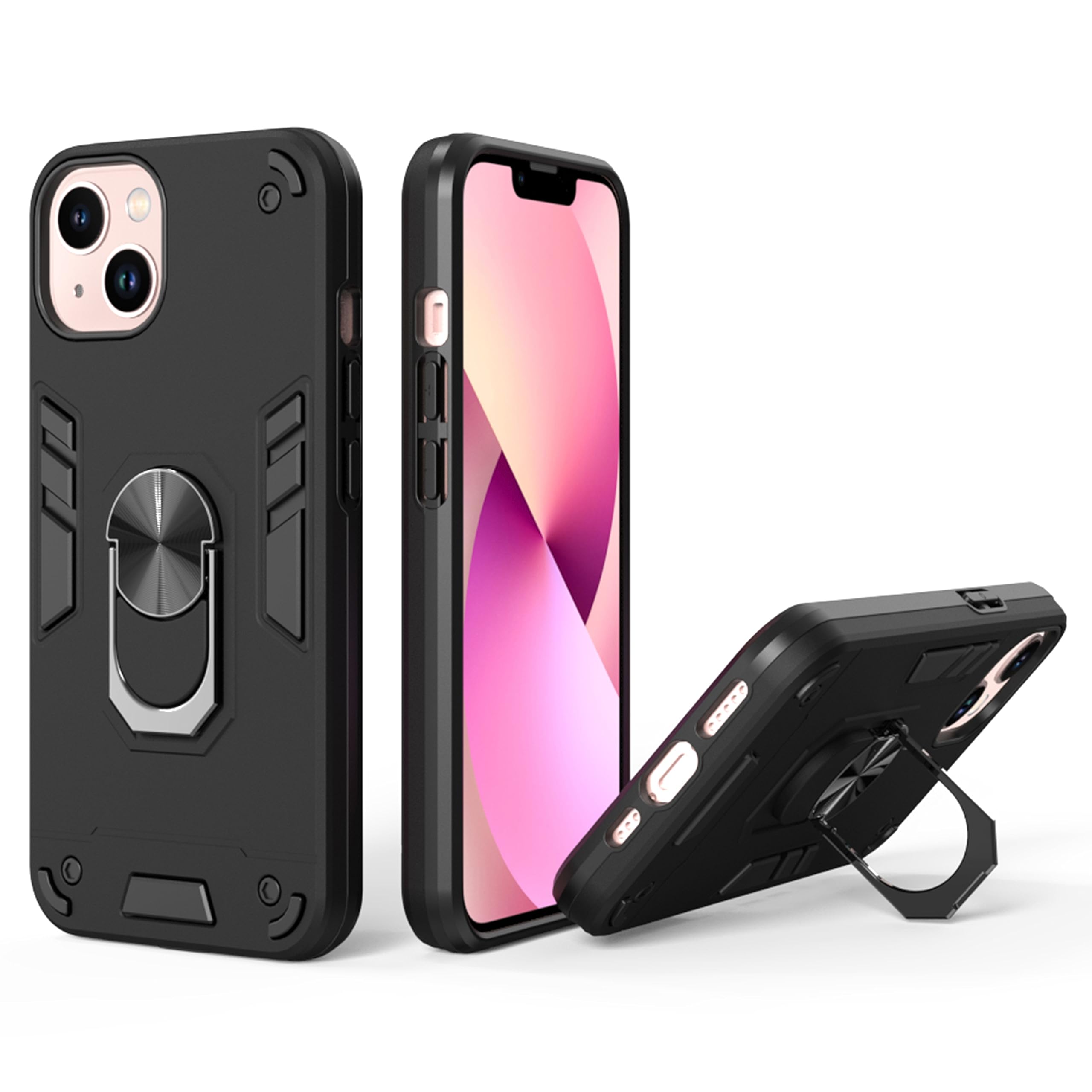 Zapcase Back Case Cover for iPhone 13 | Shock Proof Case for iPhone 13 with Camera Protection (Amor | Hybrid PC+TPU | Full Protection with Ring Holder Kickstand | Black) (B0CH8GWQJG) Amazon Price History, Amazon Price Tracker