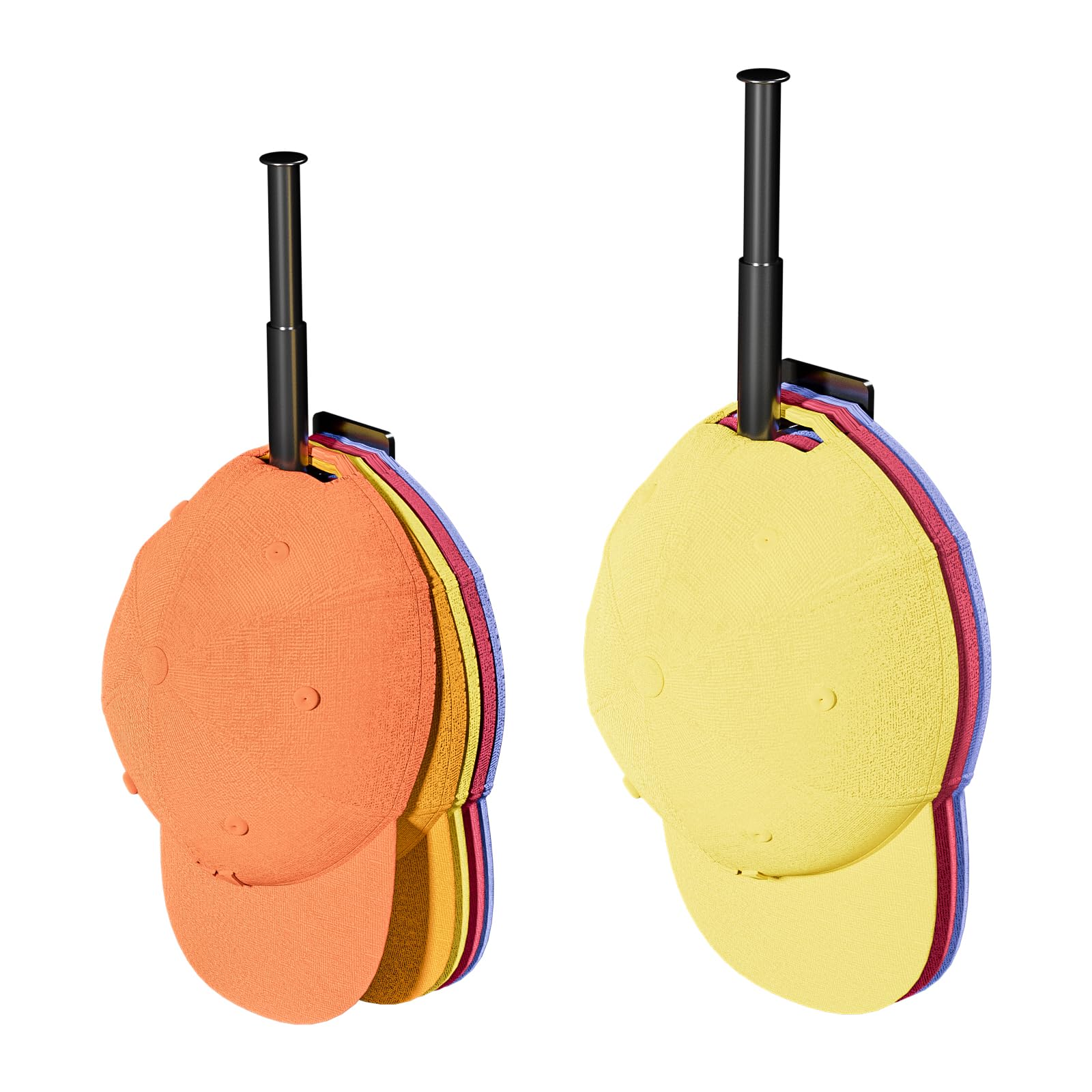 Hat Racks for Baseball Caps 2 Pack, Retractable Hat Racks for Baseball Caps Wall, Baseball Cap