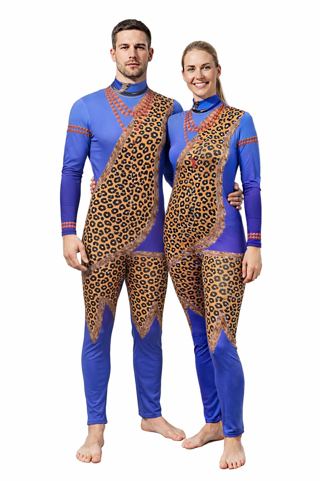 Blue Leopard Shiva Theme Full-Body Unisex Jumpsuit/Unitard/Bodysuit | Soft Breathable Fabric | Ages 8years-L-image-33