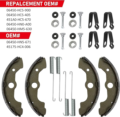 Miniatura 7 de Zapatas de freno delantero, pasadores de resorte izquierdo y derecho para Honda TRX300 FW 4x4 TRX350 TRX400 TRX450 TRX500 TRX650 FourTrax Rancher