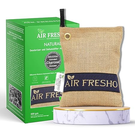 Air Fresho Non-Electric Organic Advanced Charcoal Air Purifier Bag (Khakhi) (500 Grms)