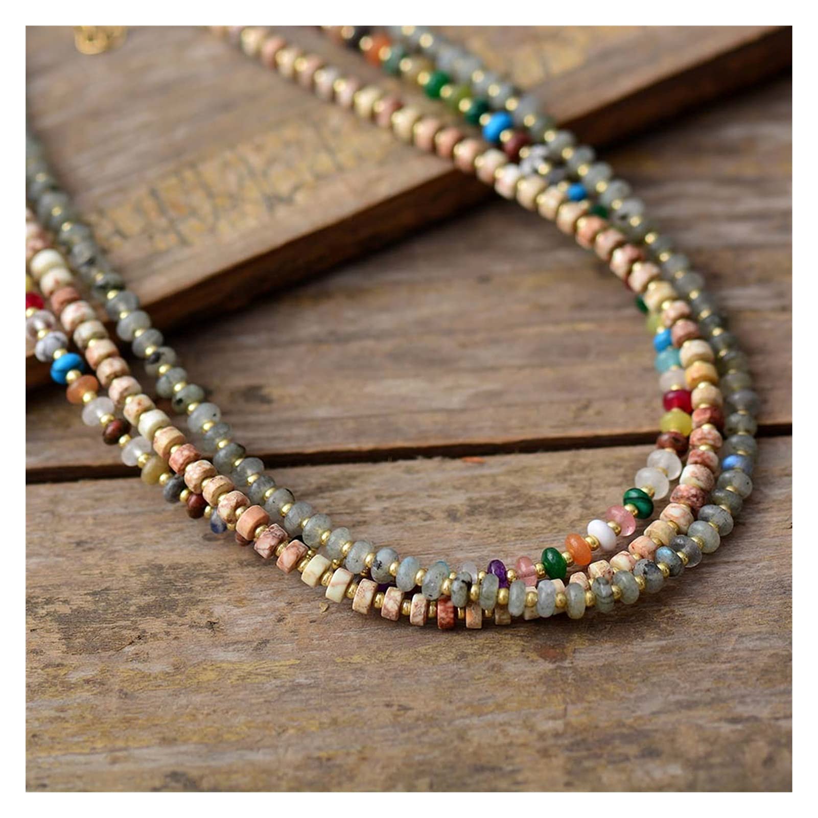 Collier Ras Du Cou Métal Et Perles Vert – Marque Nature Bijoux – Occasion