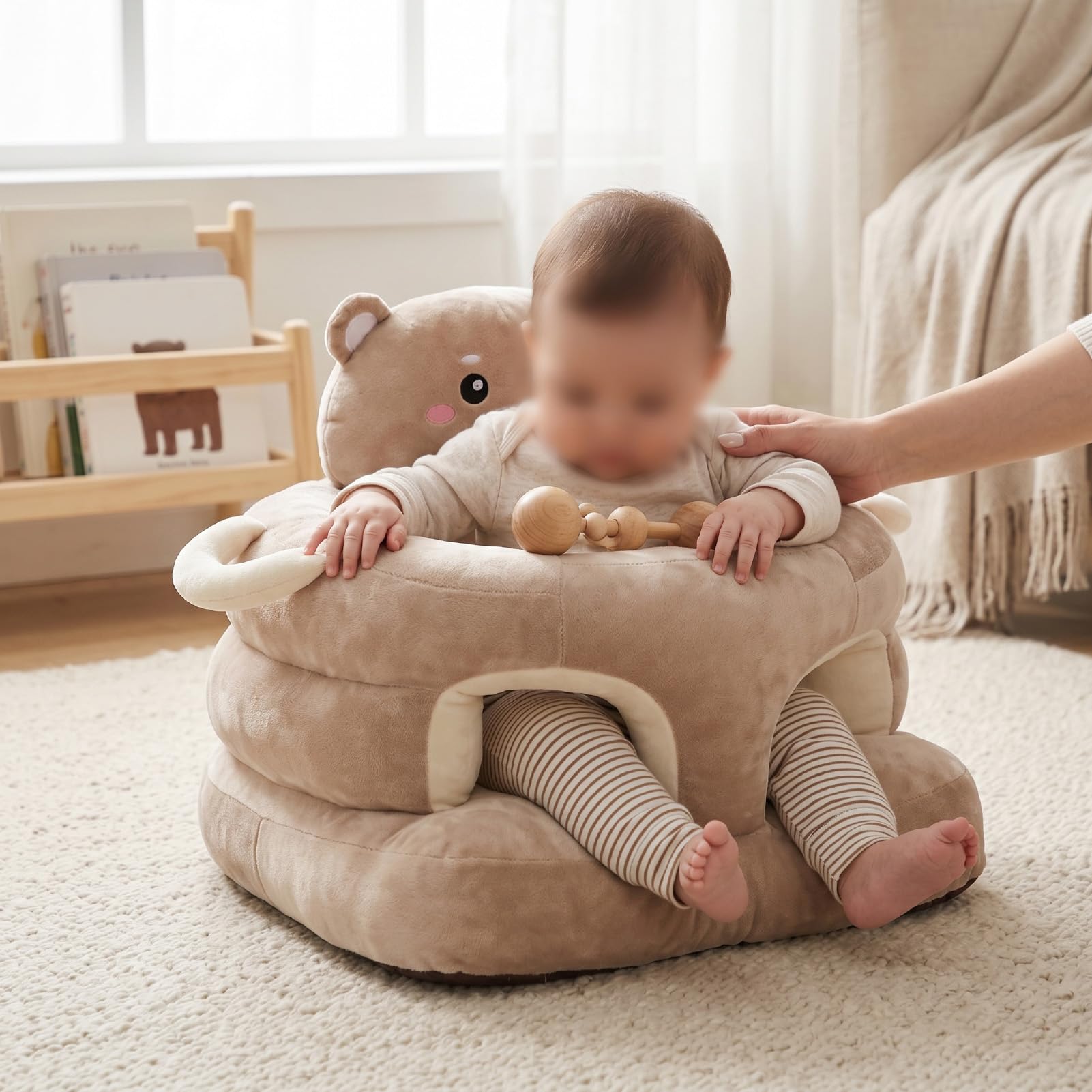 Generic Seggiolino per Bambini in Peluche, Simpatico Cartone Animato, Sedia con Supporto per la Schiena per Neonati, per Sedersi, Materiale Morbido per i più Piccoli (Orsa)