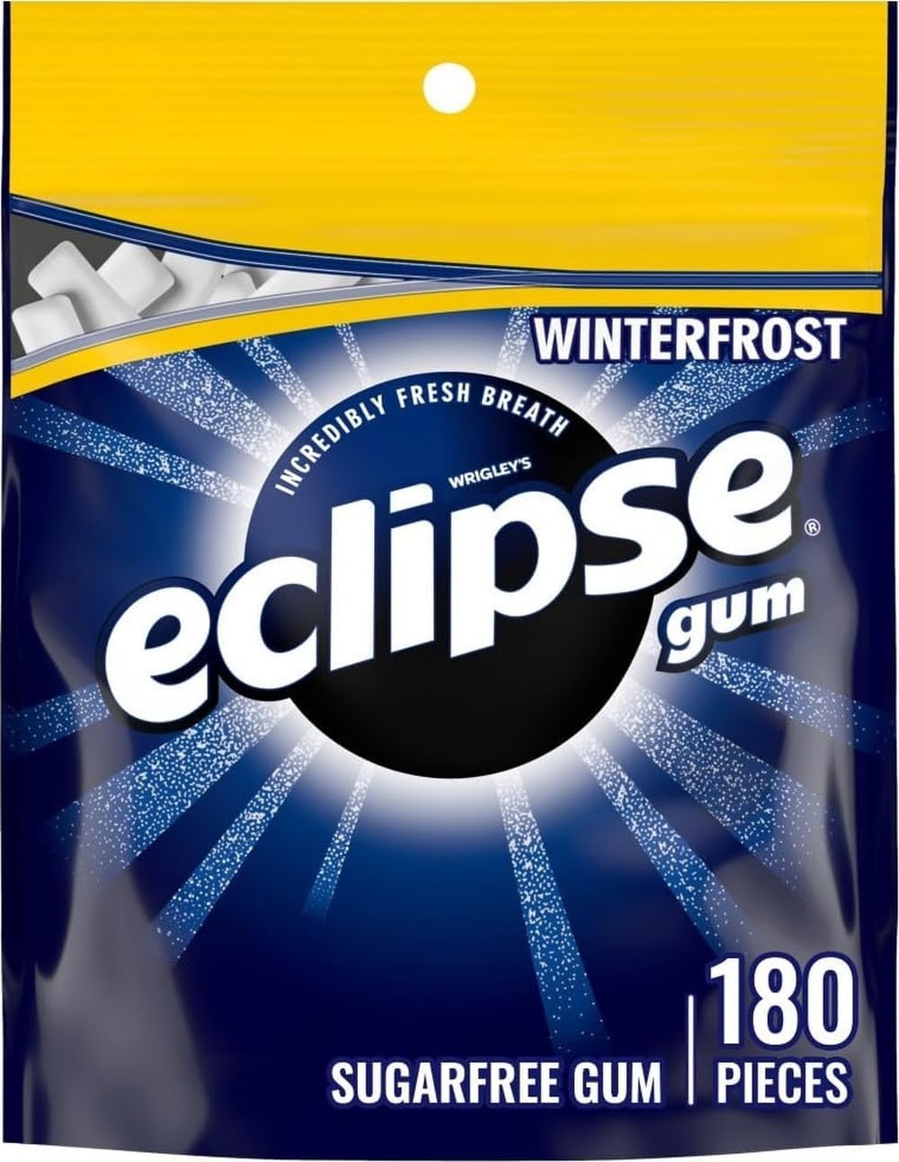 Winterfrost Chewing Gum Sugar Free, Bulk, 180 Piece Bag, 8.8 oz | Cool winterfrost sugar free gum, refresh breath after meals, on commutes, study sessions, travel and busy days, lunch box