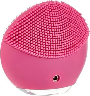 منظف كهربائي رأس فرشاة فائقة النعومة USB يشحن فرشاة غسيل الجمال باللون الوردي