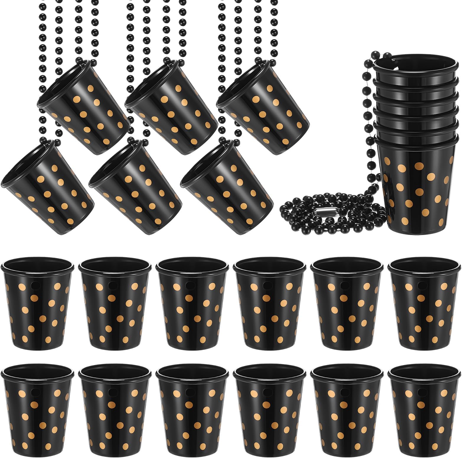 Kigeli 18 Pieces Birthday Shot Glass Necklace Plastic Shot
