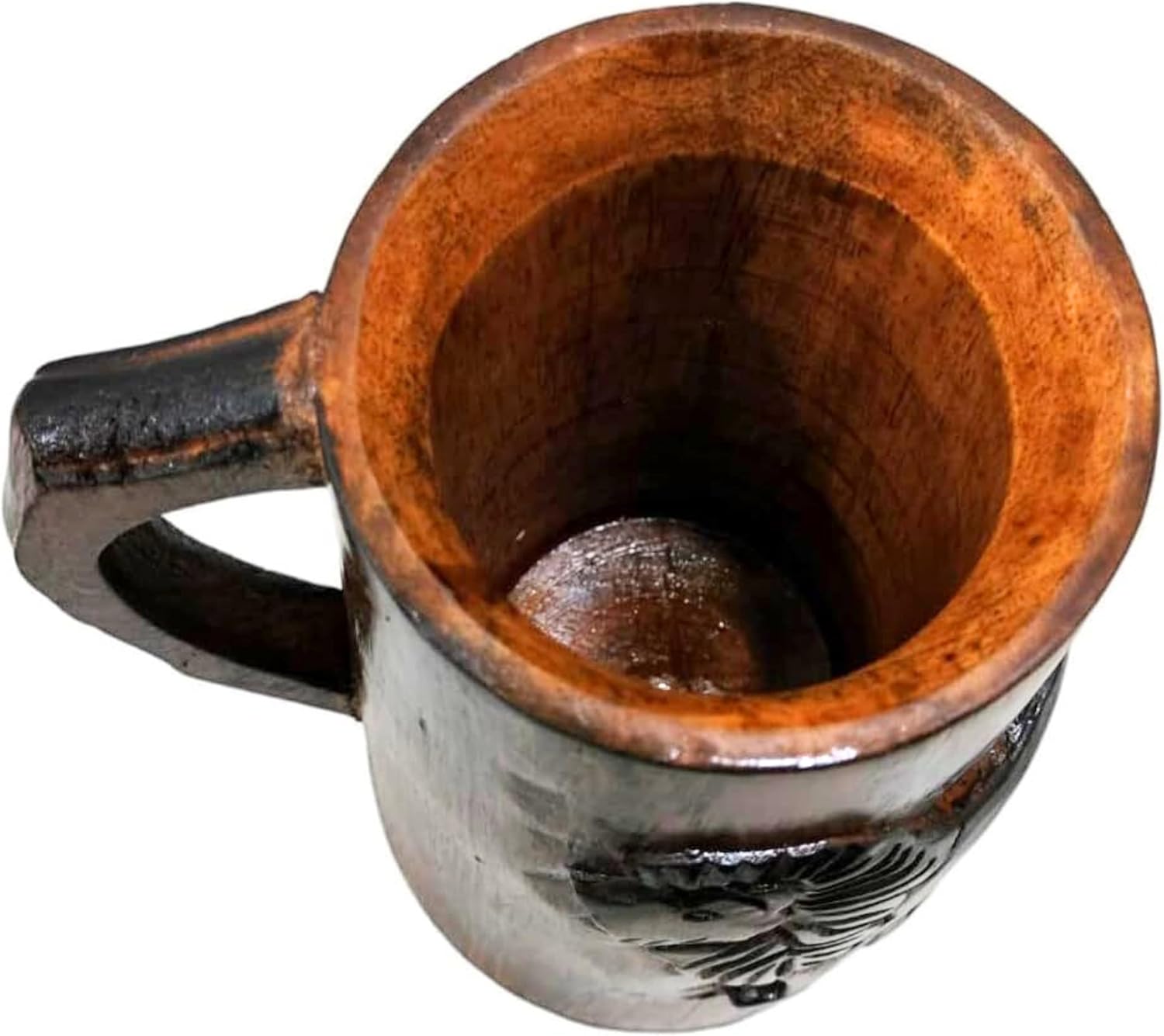 collectiblesBuy Hand-carved Antique Brown Lion Design Wooden Coffee Mug Rustic Tankard with Handle for Tea Wine Beer Ideal for Men Camping Travel Outdoor Use