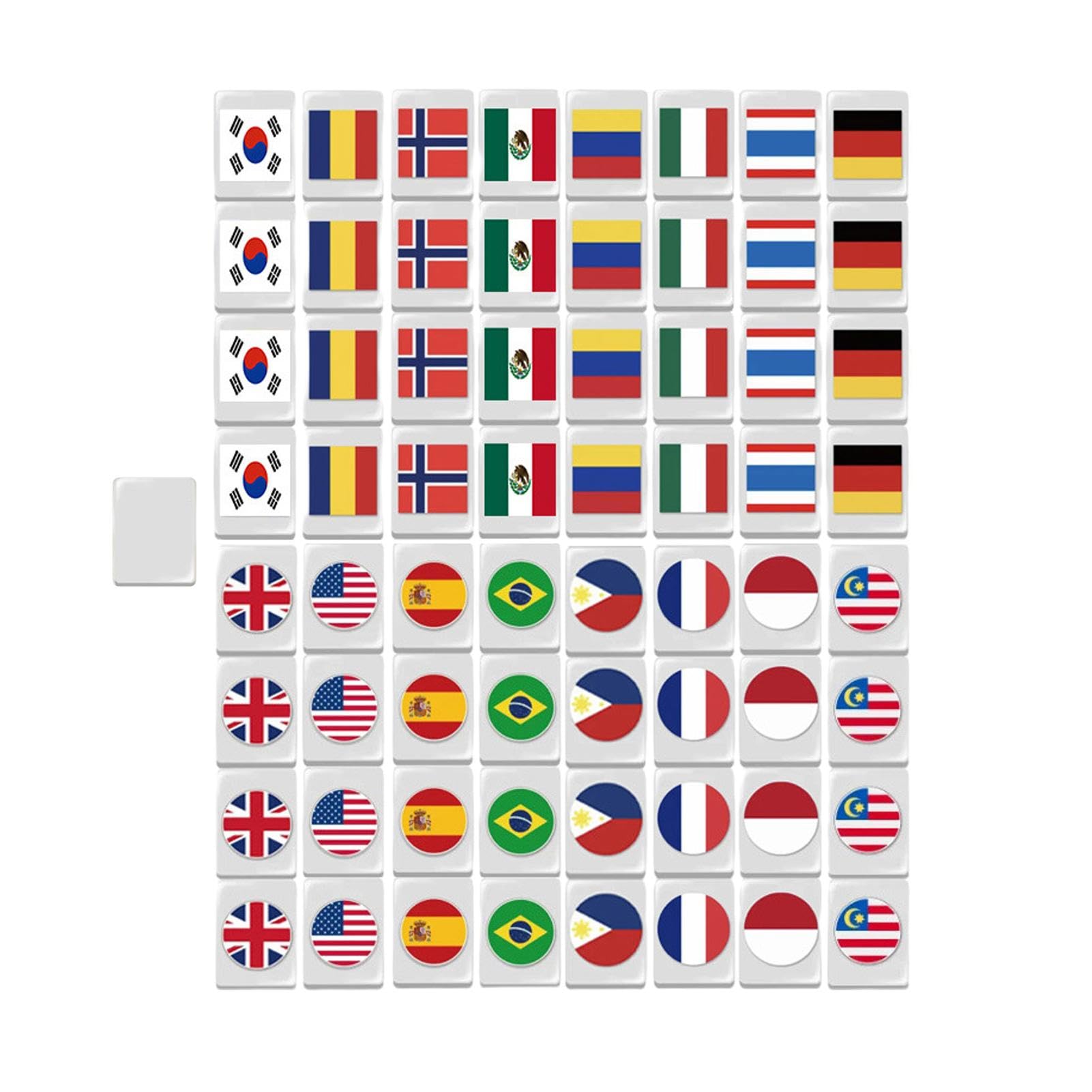Giochi di Mahjong da viaggio, di carte Mahjong, di puzzle | Mahjong, giochi per feste, da costruzione della bandiera nazionale, set di 64 fiches di Mahjong per