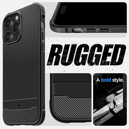 Miniatura 3 de Spigen Rugged Armor MagFit - Funda diseñada para iPhone 14 Pro (2022) protección de grado militar compatible con MagFit, color negro mate