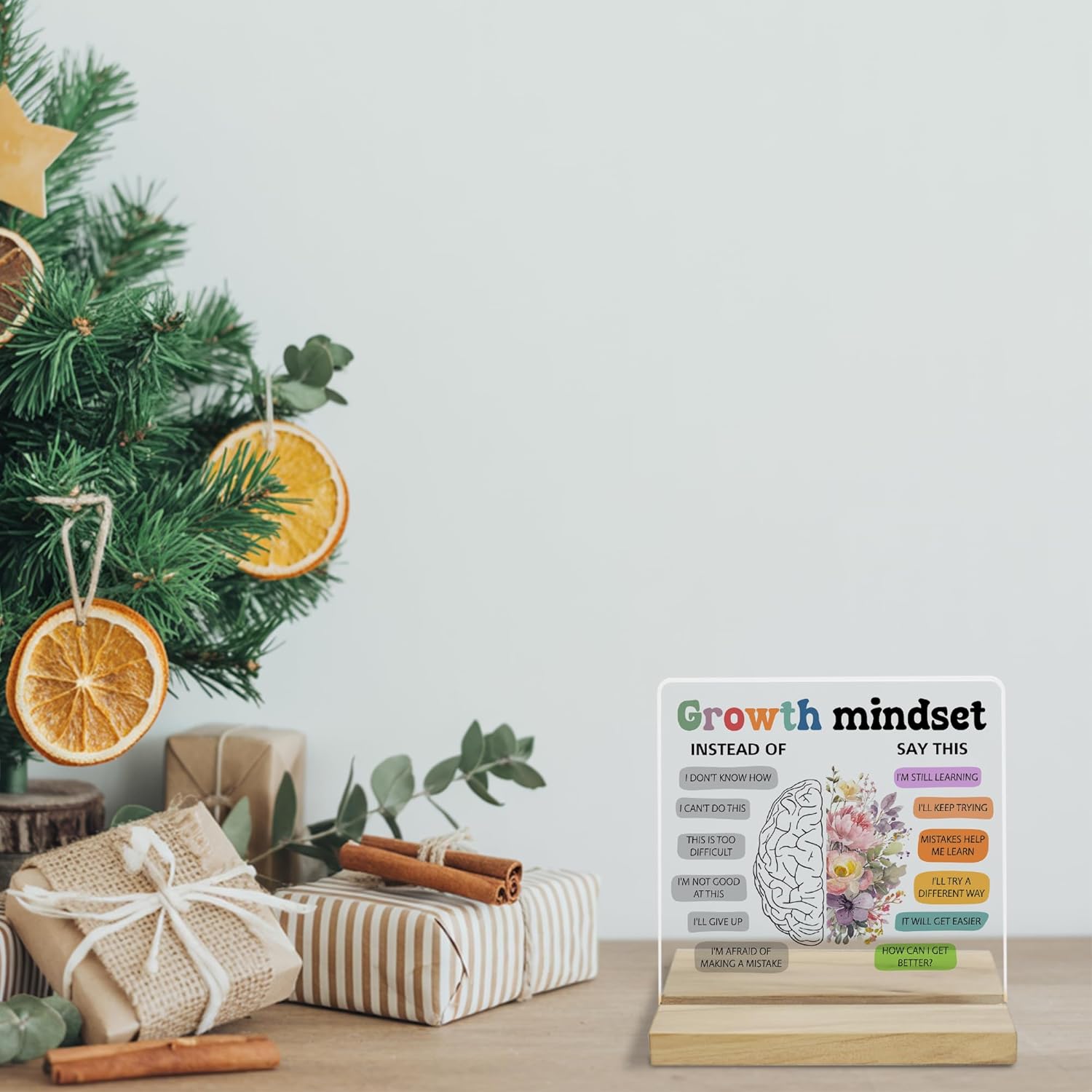 Growth Mindset Inspirational Decor Sign, Positive Affirmations Acrylic Plaque for Home Office Decor - Image 5