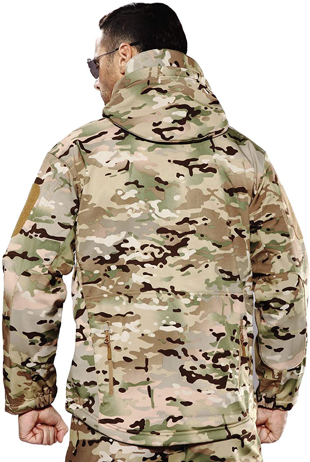 LiliChan Veste Tactique Soft Shell Militaire pour Hommes Sports de Plein air Armée de Chasse Manteau Imperméable
