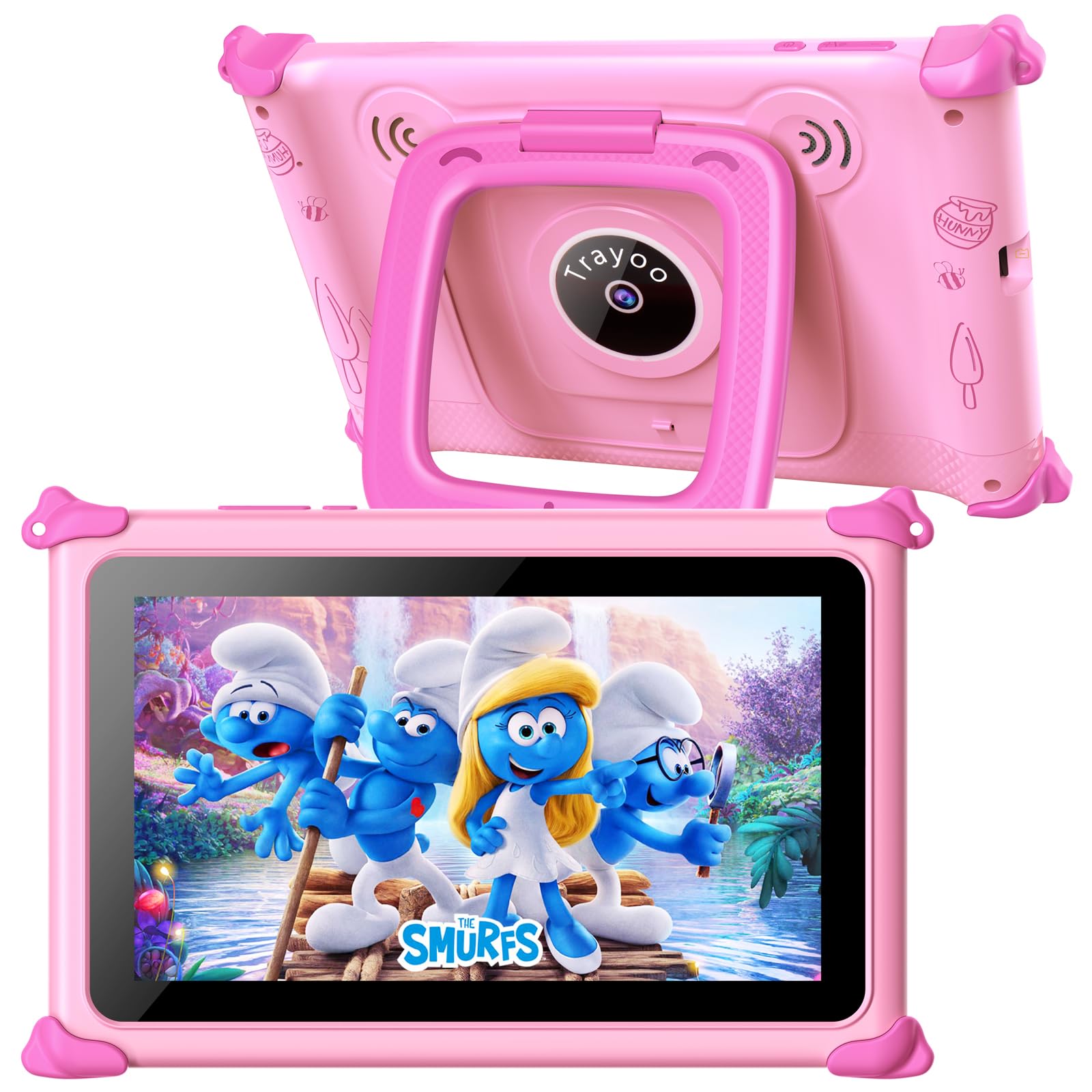 Trayoo Kids Tablet, 7IN Toddler Tablet for Kids with Case Included, 32GB ROM, Pre-Installed Offline Education Apps, Parental Control, WiFi, Netflix, YouTube