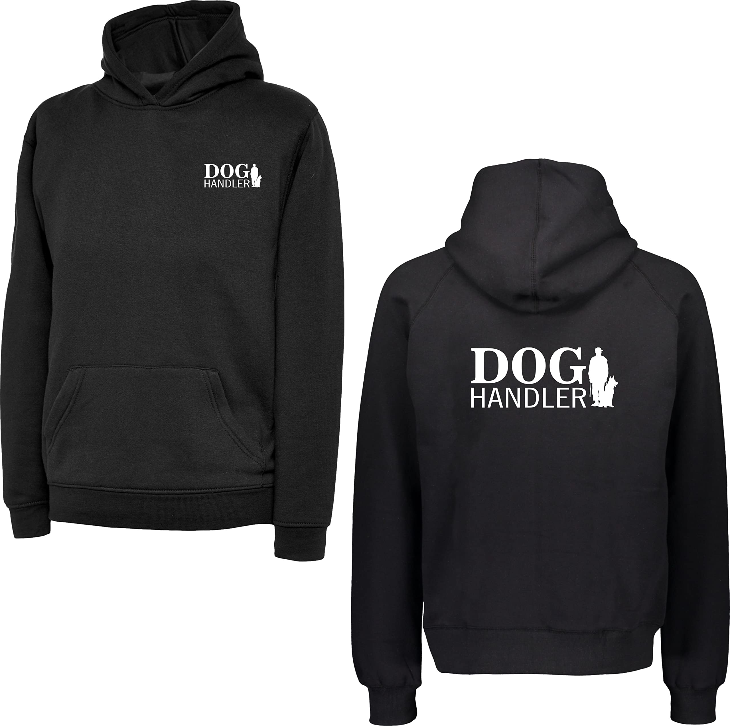 Dog Handler Left Chest Logo & Back Hoodie Workwear Uniform Security Dog Hoodie Top(4XL, Navy)