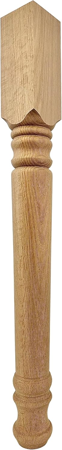 Highland Manor Wood Products Farmhouse Island Leg - 34 1/2" Tall x 3 1/2" Wide - Unfinished Wooden Leg for Kitchen Islands, Country-Style Home Decor or Desks (Oak) (1 Leg)