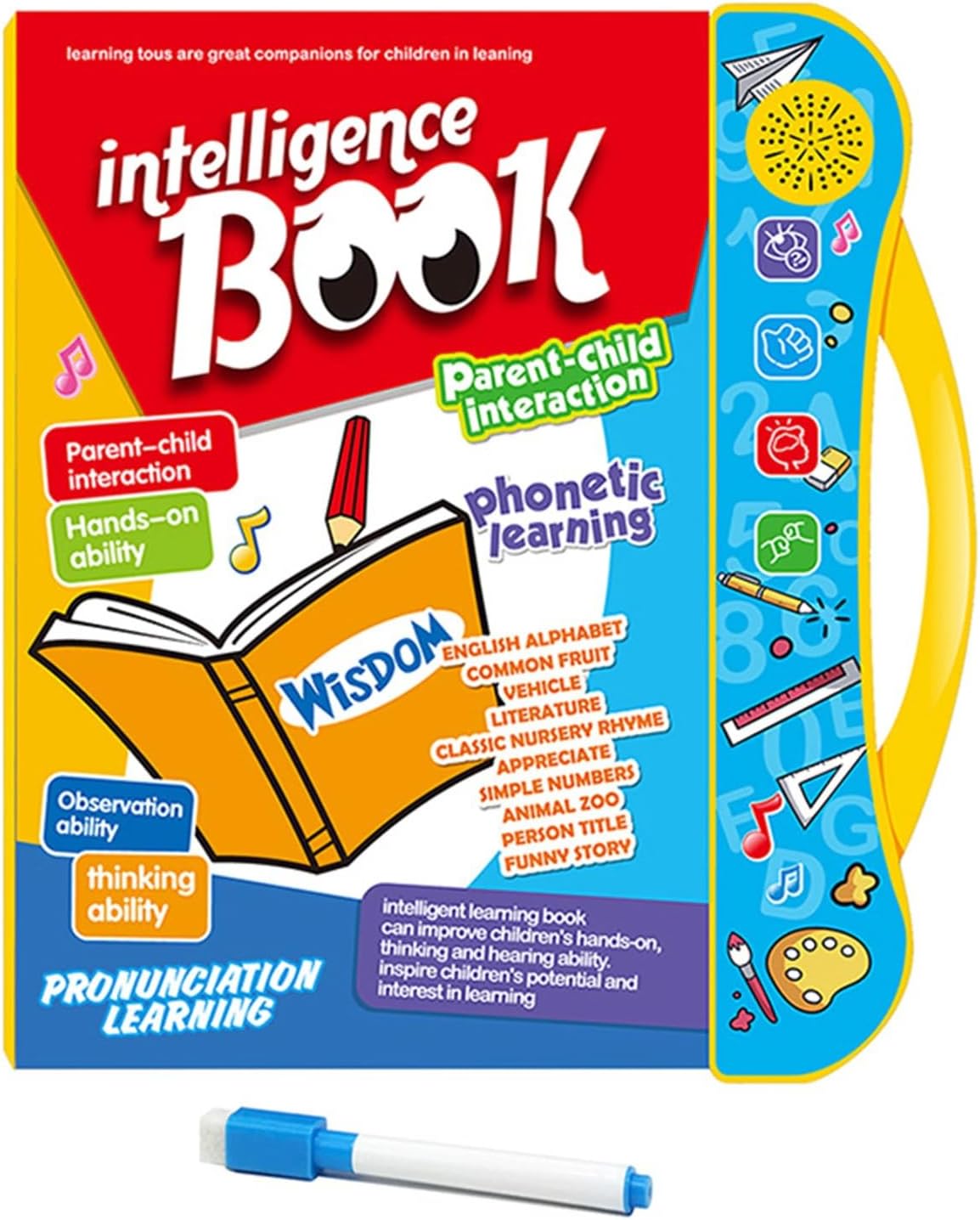 REZNORInteractive Children Educational Books - Musical English Educational Phonetic Intelligence Learning Book for 3 + Year Kids, Toddlers