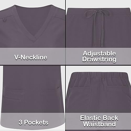 Miniatura 5 de BaHoki Essentials Conjunto de ropa quirúrgica, cómodo y duradero, ideal para enfermeras y otros roles médicos, comodidad durante todo el día