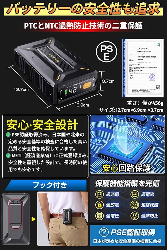 2025年新登場 42V超高出力ファンバッテリーセット40500mAh Amazon.co.jp: 【2025年新登場 42V超高出力】ファンバッテリー