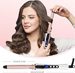 Thin Curling Iron 3/4 Inch, Ceramic Small Curling Wand Iron with Clipped for Short to Long Hair, LCD Display Dual Voltage Hair Curler Iron with Glove