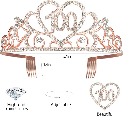 Miniatura 12 de Kit de tiara y banda de cumpleaños número 75 – '75 y fabuloso' banda negra y corona de diamantes de imitación dorados para mujer 75 cumpleaños