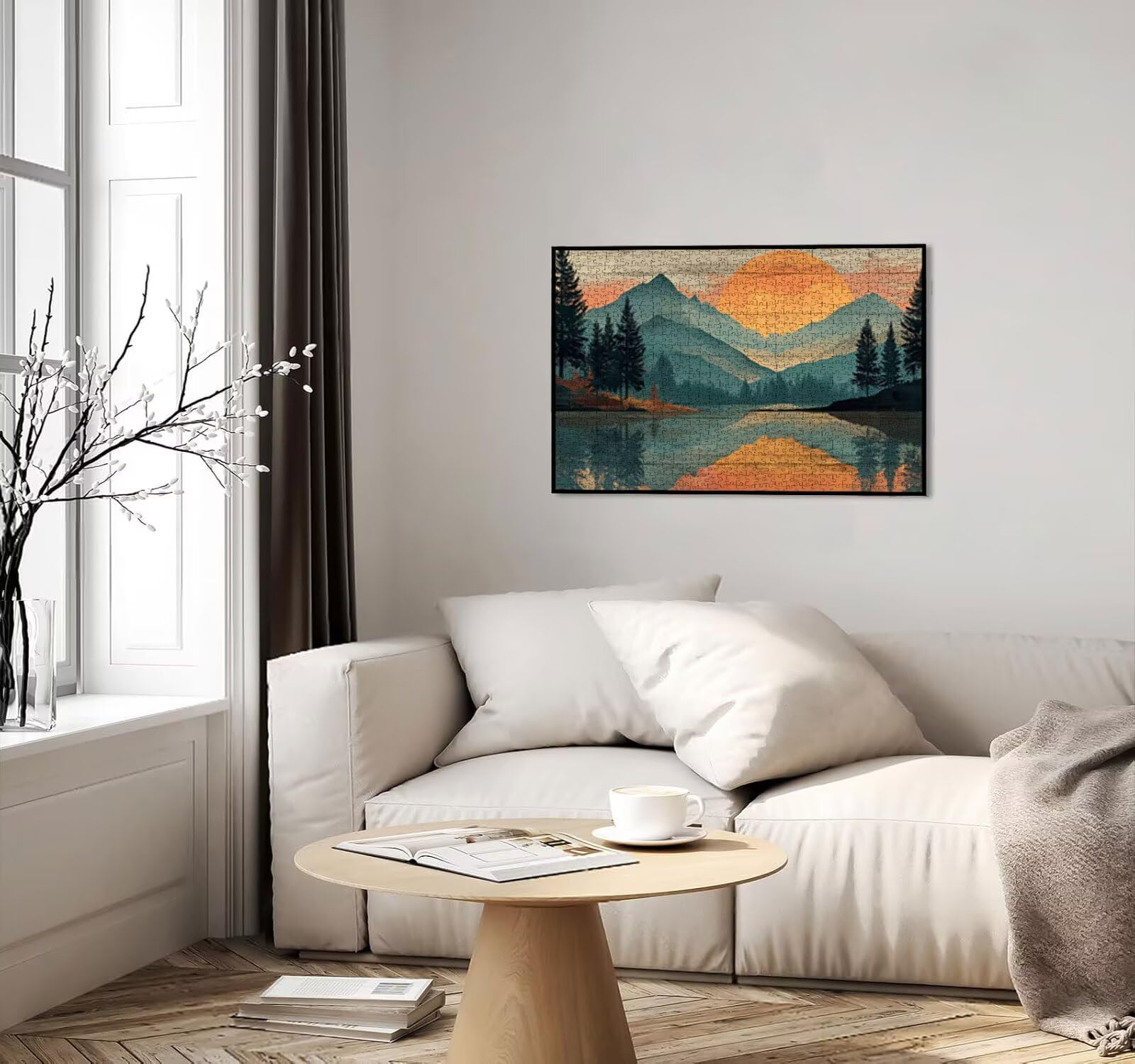 Puzzle 1000 sztuk dla dorosłych, puzzle artystyczne puzzle górskiego lasu, rodzinne kreatywne hobby dla dorosłych, najwyższej jakości drewniana układanka, do gry edukacyjnej wyzwanie zabawki R4KH-774