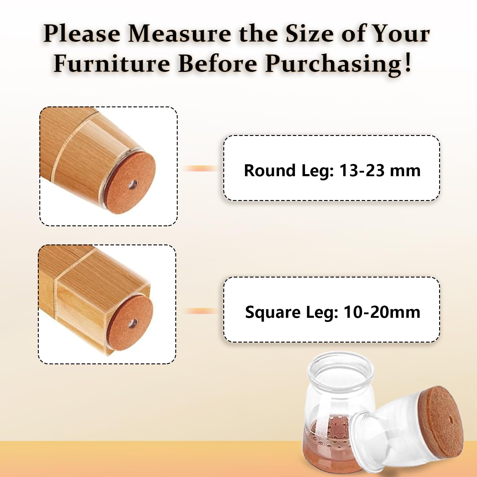 18pcs Chair Leg Floor Protectors, Silicone Chair Leg Covers - Image 2