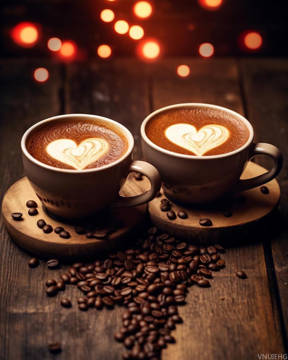 VNUIEHG Coffee Paint by Number for Adults, DIY Oil Painting Kit on Canvas with Paintbrushes and Acrylic Pigment, Perfect for Paint by Numbers for Beginner, for Home Wall Decor (16x20Inch)