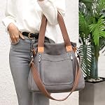 Femmes Toile Sac à main Sacs à épaule Casual Multi-Pocket Top Poignée Tote Crossbody Shopping Bags 2PCS