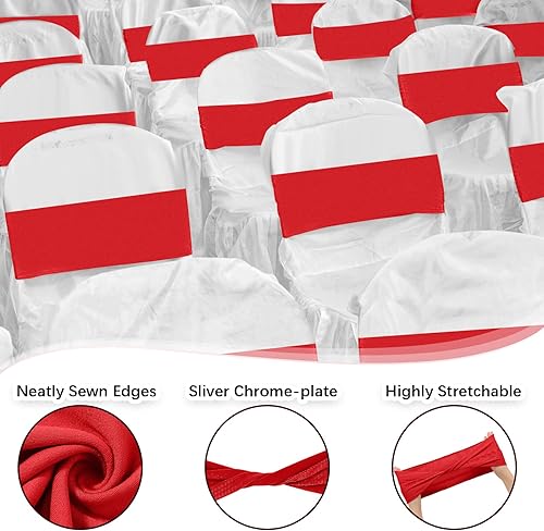 Miniatura 10 de CHENGU Bandas de elastano para silla, lazo liso, para boda, sin hebilla, decoraciones para sillas de cumpleaños, lazos elásticos para sillas, bandas
