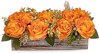 Flower Arrangement with Wooden Vase 14