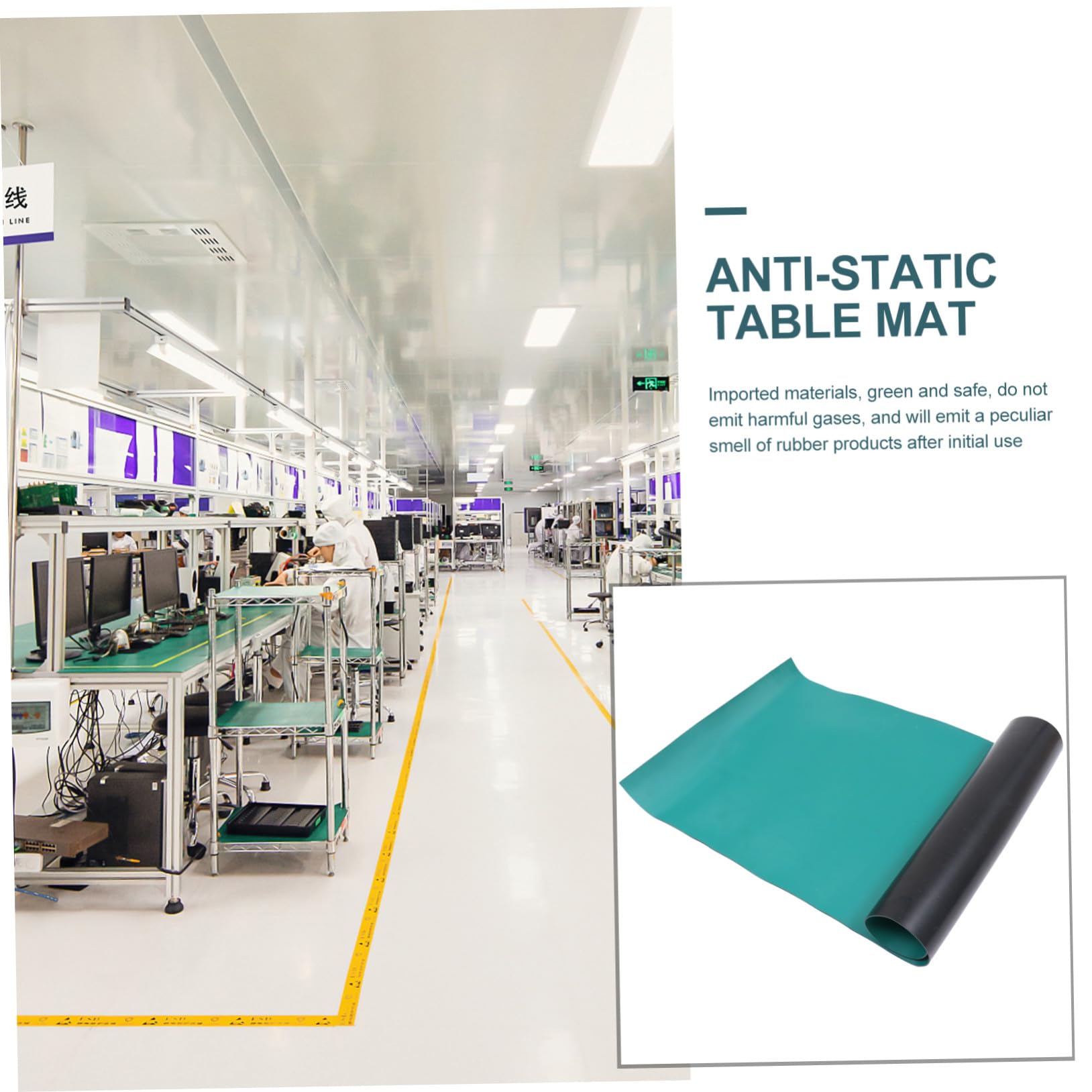 Antistatische Labormatte aus Langlebigem Gummi 1x0,5m Verschleißfest und Hitzebeständig Esd Schutzmatte für Experimentiertisch und Werkbank