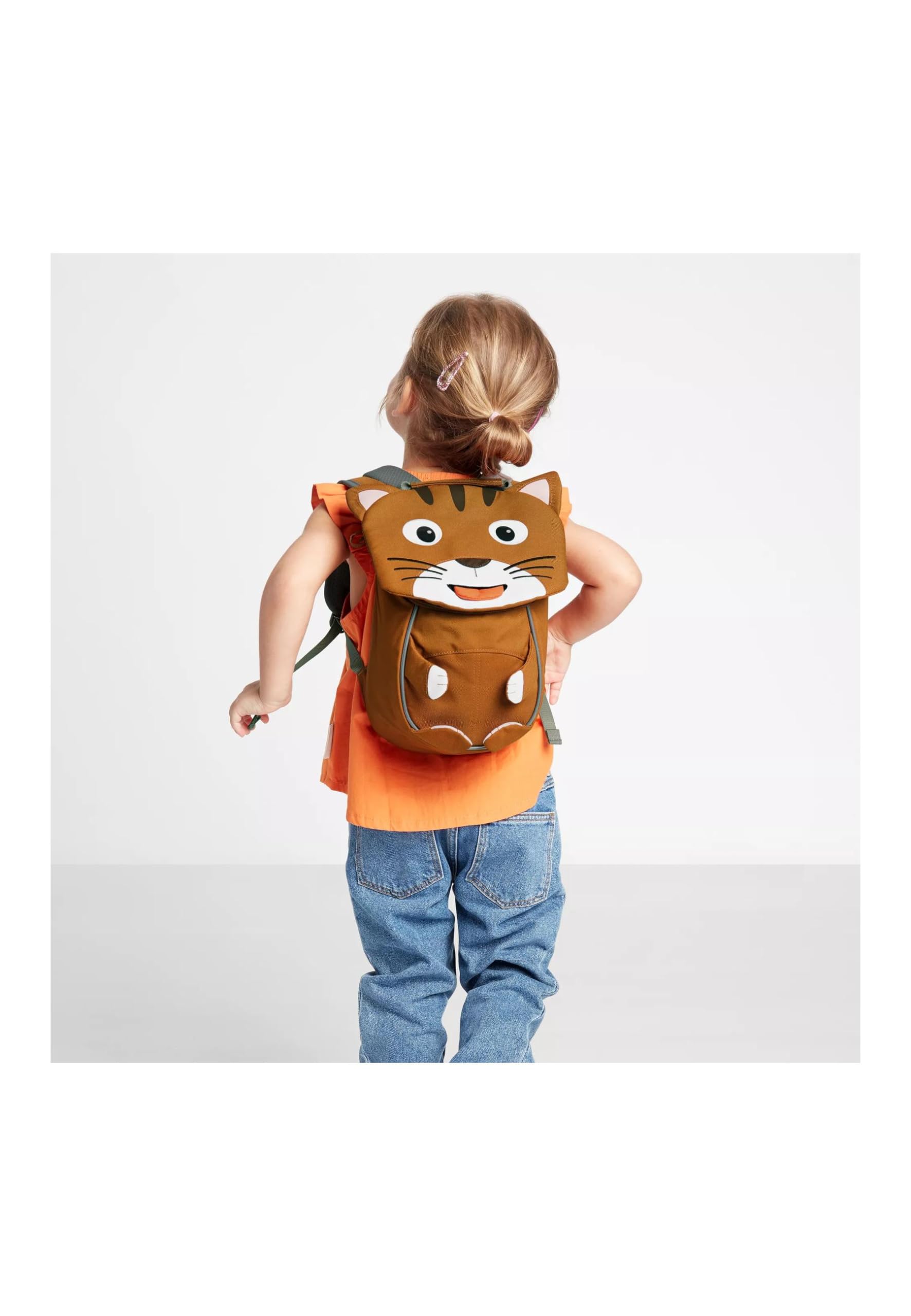Affenzahn Kleiner Freund Kindergarten-Rucksack für 1-3 Jährige Ergonomisch Reflektierend Ziehzunge mit Namensschild Katze | Ergonomischer Kindergarten-Rucksack für Kinder von 1 bis 3 Jahren mit Reflektoren, Ziehzunge und Namensschild