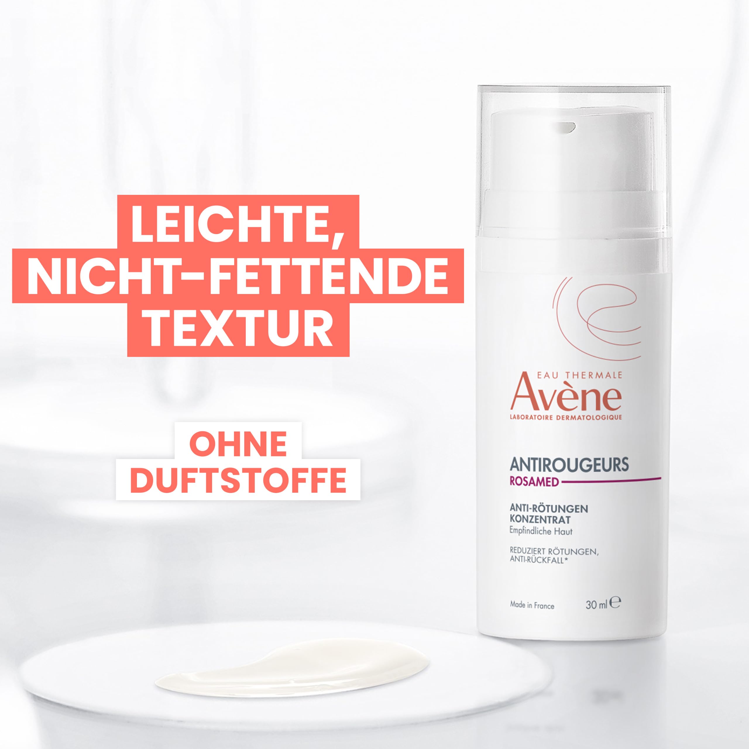 AVÈNE Rosamed Antirougeurs Konzentrat - Reduziert Rötungen bei Rosazea - Mit Thermalwasser, Angiopausine™ - Hydriert & Beruhigt - Für empfindliche bis überempfindliche Haut - 30 ml