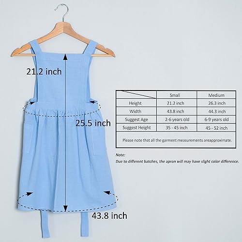 Miniatura 5 de MT WORLD Delantal de lino personalizado para niñas, delantal duradero para niños, regalo para cocinar, hornear, manualidades, jardinería