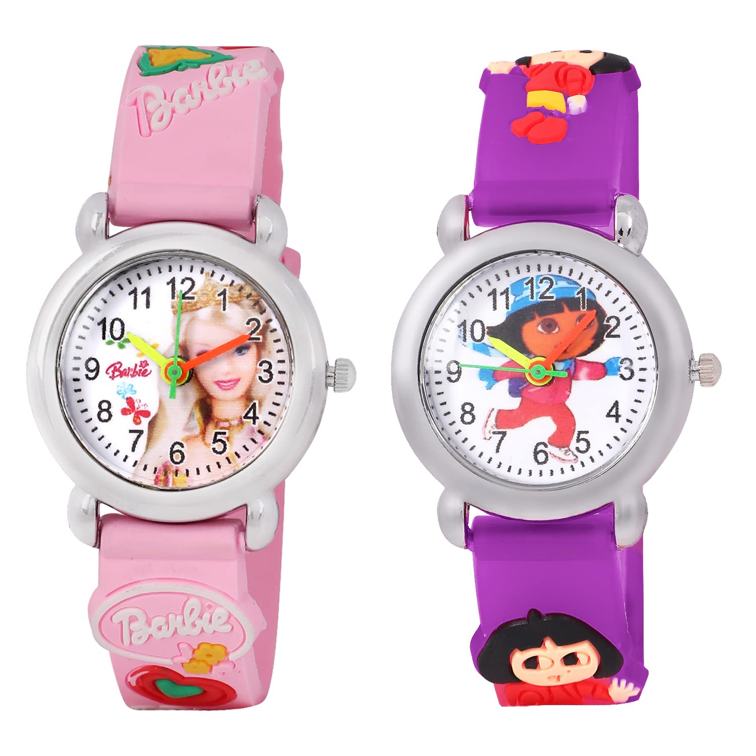 Shocknshop Rubber Analogue Kid Children White Dial Barbie And Dora Combo Watch For Girls -Pack Of 2, Pink Band (B0BXH1CK82) Amazon Price History, Amazon Price Tracker