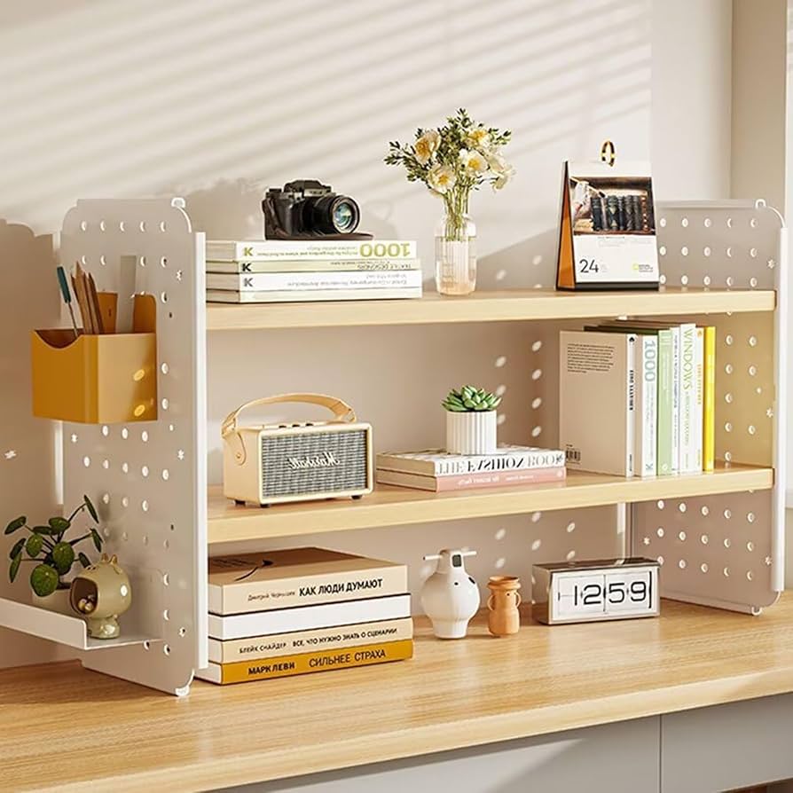 多機能＆省スペース！伸縮式木製卓上ラック Amazon.co.jp: 卓上 棚 多機能 机上 ラック 小さい 木製 卓上 デスク上