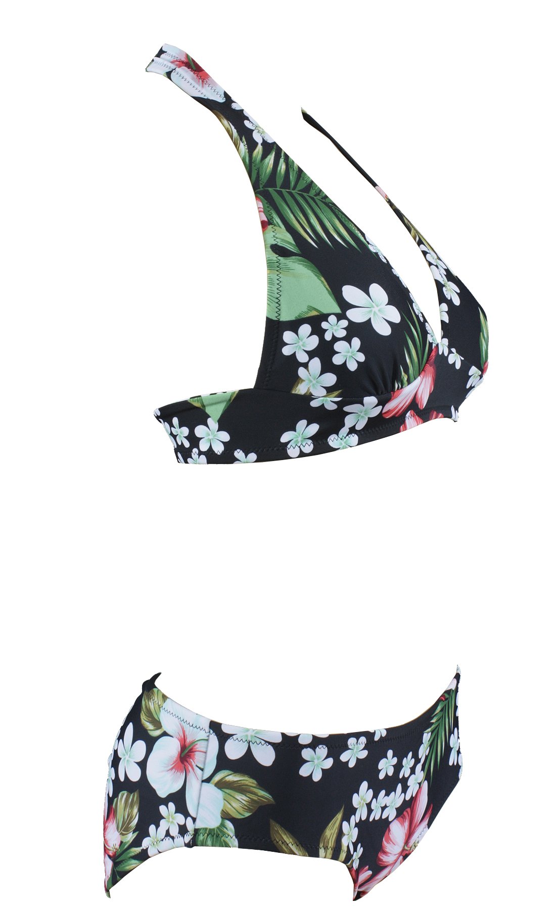 Aloha-Beachwear Tiki Neckholder Bikini da Donna Fiore di Ibisco Retro a7021