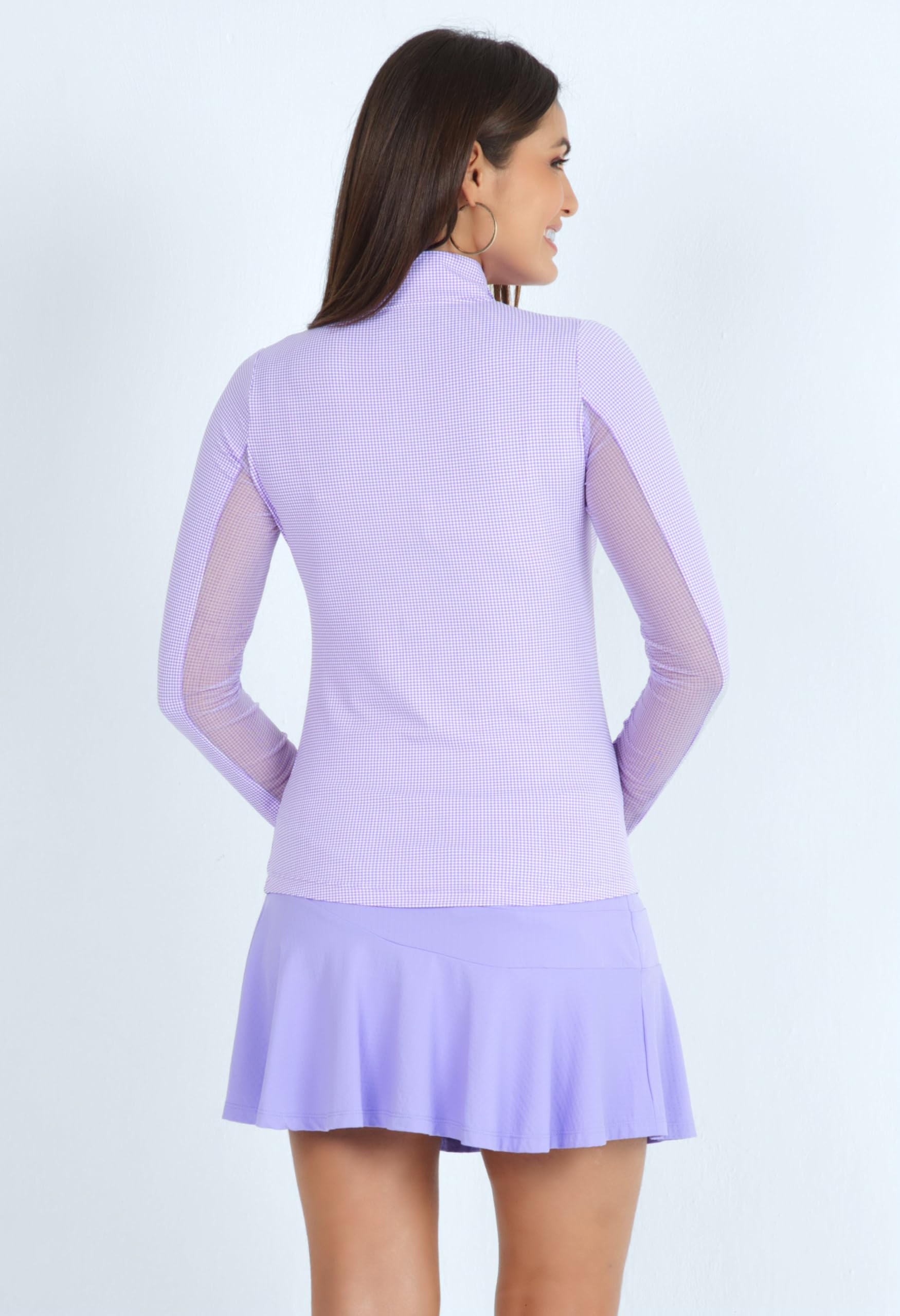 IBKUL Athleisure Wear Icefil Cooling-Mini-Top mit Sonnenschutzfaktor 50+, langärmlig, Stehkragen