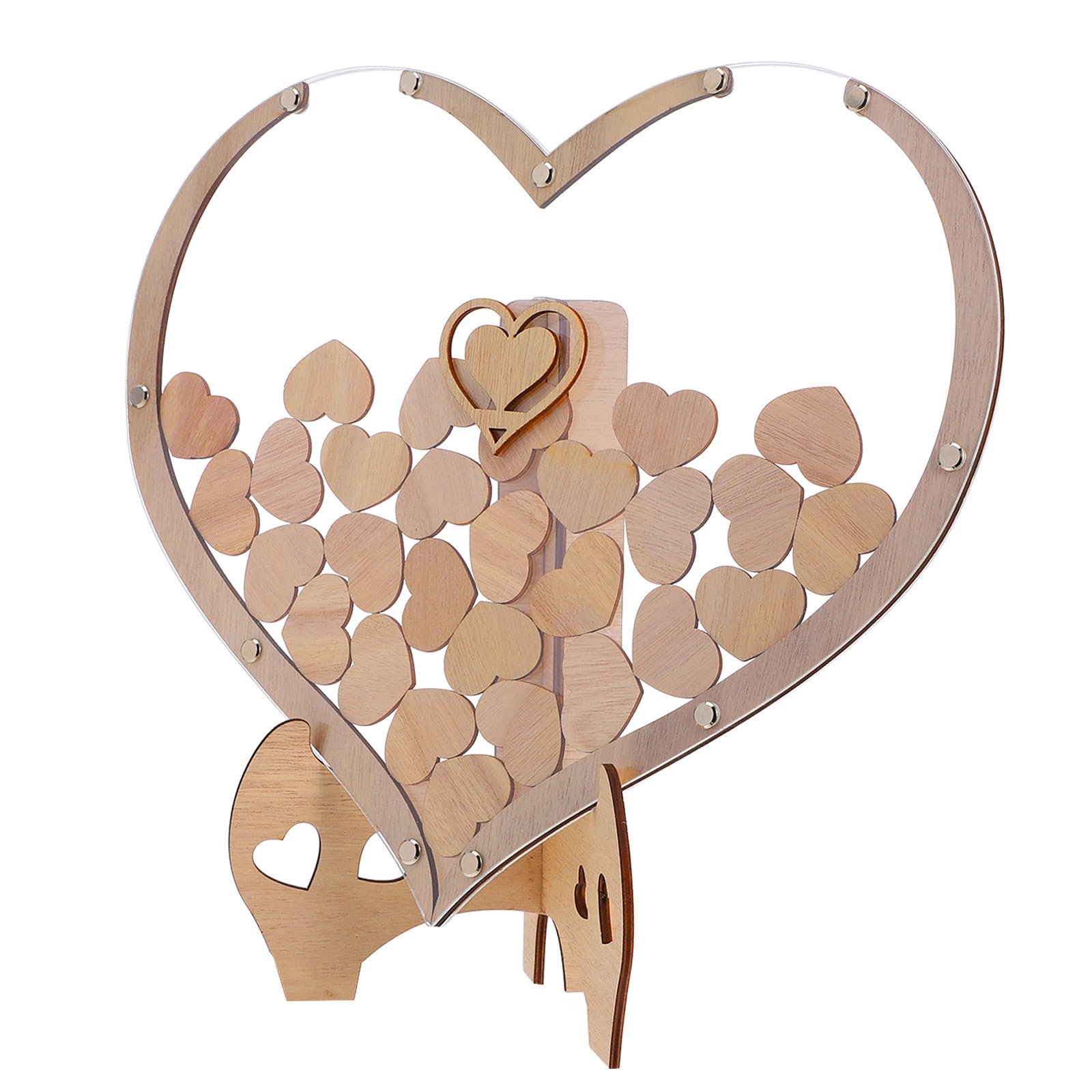 Libro de Visitas para Bodas de Madera Forma de Corazón