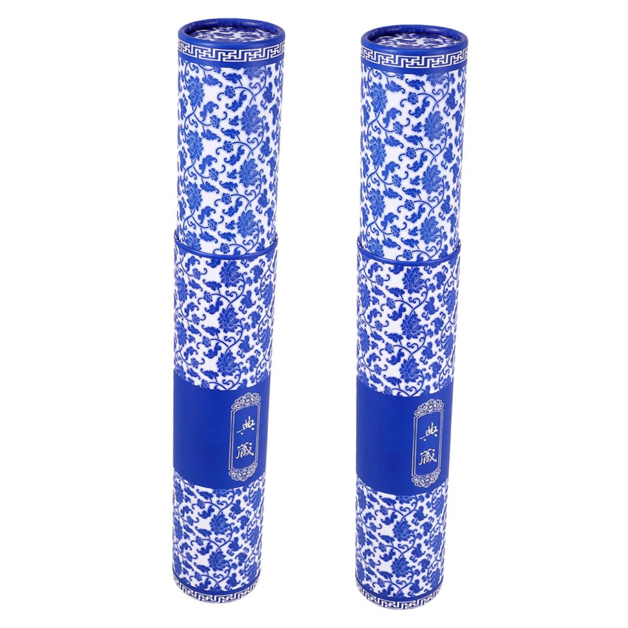 ARTIBETTER Porcelain Painting Box Set Round Tube Packaging Telescoping Paper Tube Artworks Storage Easy to Use Blue White Design