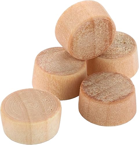 Abedul - Tapones de agujero de cabeza plana de 38 pulgadas, paquete de 100