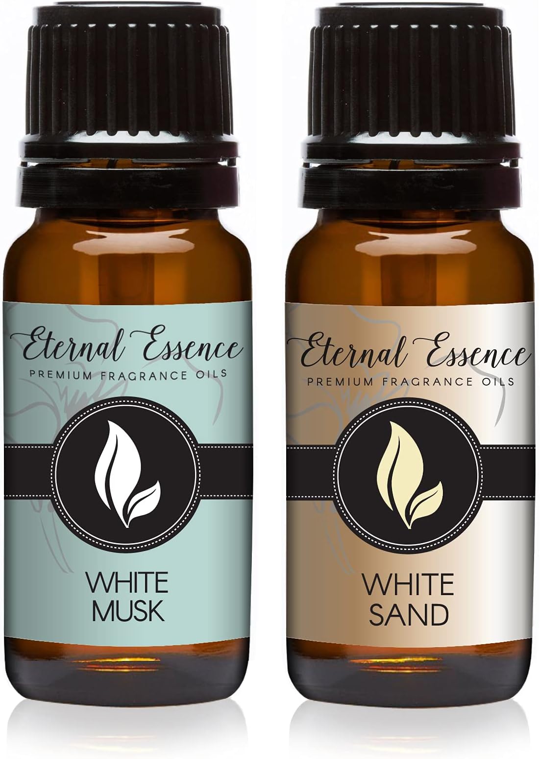 Eternal Essence Oils 2 Pack 10ml Premium Fragrance Oil - White Musk & White Sand - for Candle, Soap Making, Aromatherapy, Diffusers, Home Care, & Humidifiers